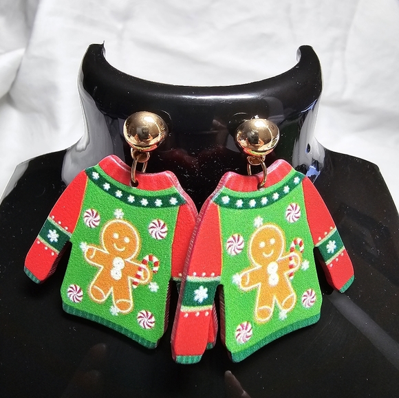 Christmas Sweater Earrings - Picture 2 of 3